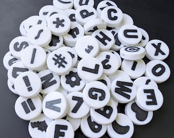 Oversized 20mm Double Sided ABC Letter Beads