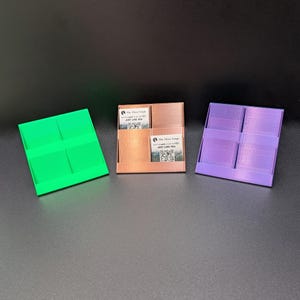 Tiered Square Business Card Holder and Sticker Display Stand - 4 Slots