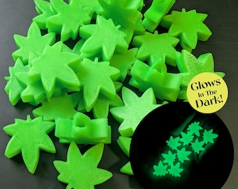 Green Glow in the Dark Weed Beads