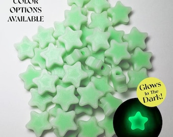 Glow in the Dark Star Beads – Custom Core Colors for Kandi, EDM, Cosplay & Resin Art