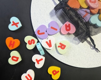Giant Candy Heart ABC Letter Beads | Horizontal Hole