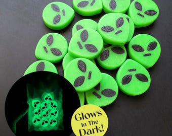 Green Glow In The Dark Alien Beads