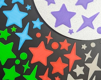 Glow in the Dark Ceiling and Wall Stars – Multiple Color Options
