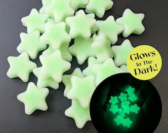 Glow in the Dark Pastel Green Star Pony Beads