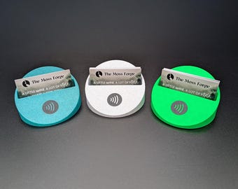 Custom Tap Enabled NFC Business Card Holder - Round - Single Slot
