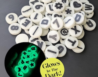 Jumbo 20mm Glow in the Dark ABC Beads