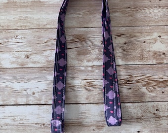 Handmade Purple & Pink Fabric Lanyard – Key Holder, ID Badge Lanyard, Pretty Lanyard