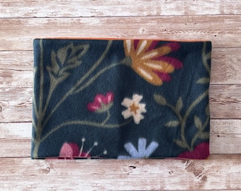 Floral Fleece Neck Warmer | Handmade Cozy Neck Gaiter | Soft Winter Cold Weather Accessory | Lightweight & Warm