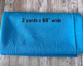 Vintage Double Knit Fabric – Retro Fabric – Vintage Fabric- Double Knit - Fabric by the Yard - Blue Fabric - Green Fabric