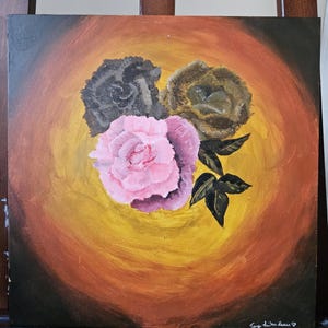 Acrylic Painting of Carnations