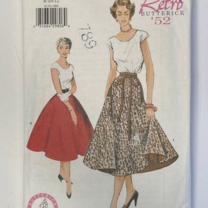 Misses’ 1952 Retro Top and Skirt pattern by Butterick 6176