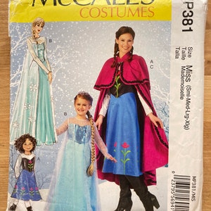 Misses’ Elsa and Anna Costumes from Frozen pattern by McCalls MP381
