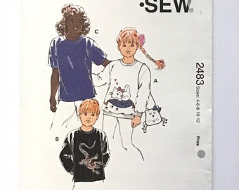 Boys’ and Girls’ Shirts and Bag Pattern by Kwik Sew 2483