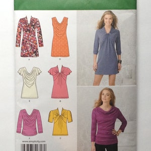 Misses&#39; Knit Mini-Dress, Tunic and Top, with front Variations pattern by Simplicity 1716