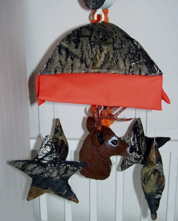 Camo Crib Mobile W Deer Head Etsy