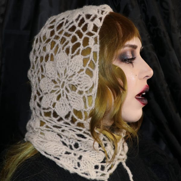 Crochet Floral Lace Hood/Balaclava Pattern TAKES ONLY 1-2 DAYS no sew