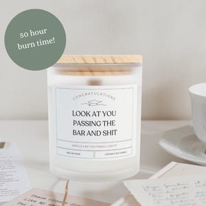 Passing the Bar Candle - Funny Gifts - Lawyer Gift - Law School Graduate - Law School Gifts - Bar Exam Gift - Future Lawyer Gift
