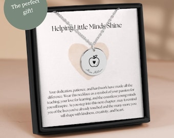Personal Gift for Preschool Teacher, Teacher Appreciation Jewelry, Inspirational Necklace, Christmas Teacher Gift, Preschool Graduation Gift