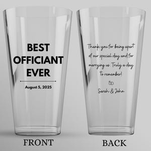 Officiant cadeau, bruiloft Officiant cadeau, huwelijkscadeau pintglas, cadeau voor Officiant, bruiloft Officiant voorstel cadeau pintglas