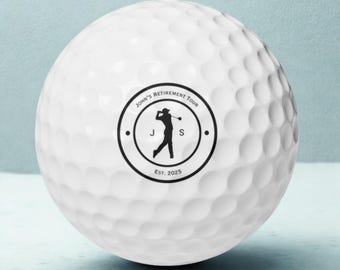 Golf Ball for Retirees, Custom Gift for Retirement Parties, Golf Lovers, Gift for Dad, Office Gift, Custom Golf Ball, Retired Golf Balls