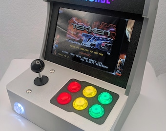 Minicade 2 Arcade - Custom Built Mini Bar Top Arcade. Silver and Galaxy Black.