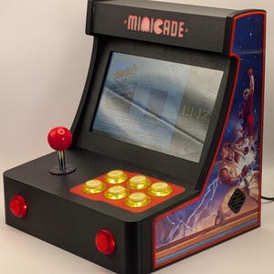 Minicade 2 Arcade - Speziell angefertigte Mini Bar Top Arcade. Rot & Schwarz mit Kunstwerk.