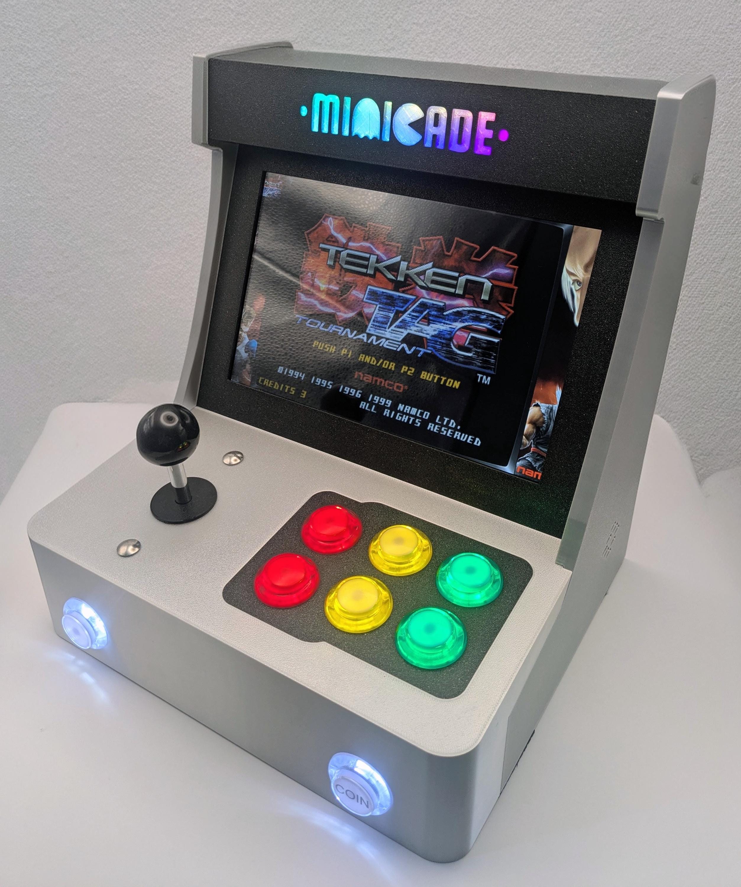 Minicade 2 Arcade - Custom Built Mini Bar Top Arcade. Silver and