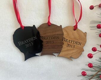 Personalized Silhouette Christmas Ornament