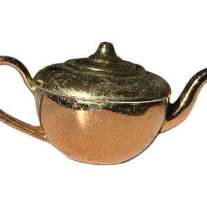 Vintage made in England mini miniature brass copper teapot with lid