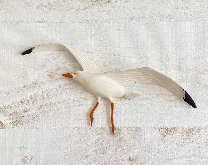 Metal Painted Seagull Wall Decor Metal Seagull in Flight Etsy