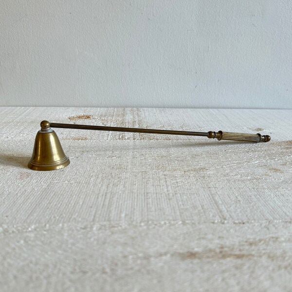 Solid Brass Candle Snuffer with Straight Handle - Vintage Brass Candle Snuff