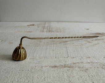 Single Solid Brass Candle Snuffer with Twisted Handle - Vintage Brass Candle Snuff