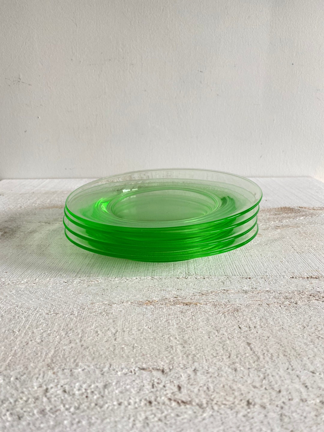 Vintage Uranium Plates Set of Four Vintage Uranium Etsy