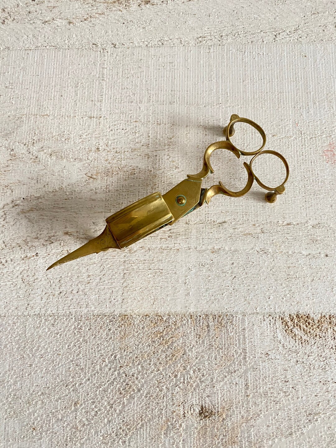 Vintage Brass Candle Scissors Candle Snuffer Wick Trimmer Etsy