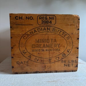 Vintage Wood Crate - Vintage Advertisement Wooden Crate - Wooden Butter Crate - Made in Canada