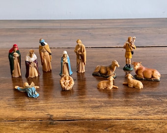Vintage Plastic Nativity Set - Made in Hong Kong