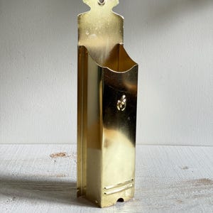 Vintage Brass Match Holder Box with Strike Pad on Bottom - Vintage Brass Wall Hung or Freestanding Fireplace Match Holder - Made in Taiwan