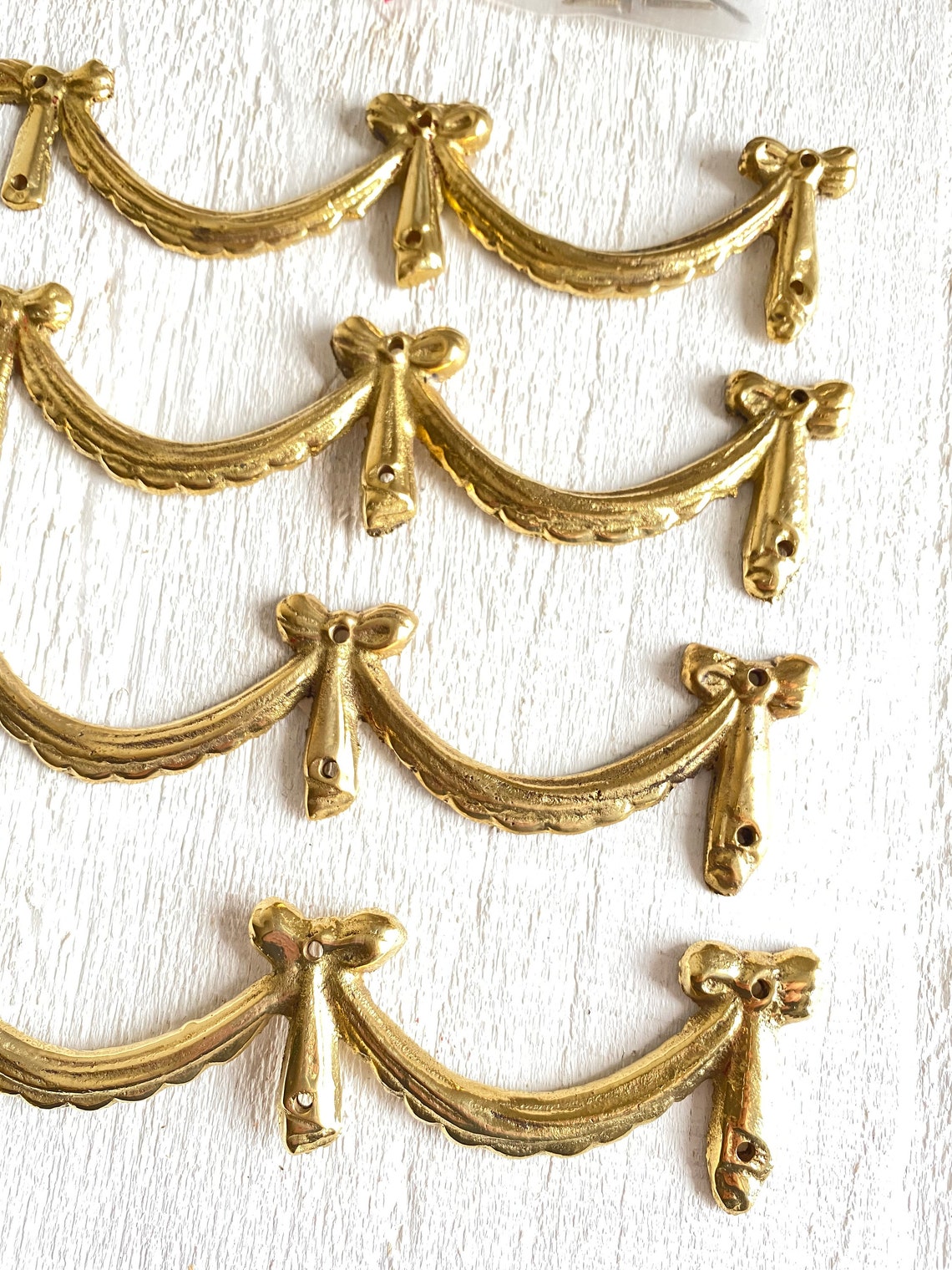 Looped Bow Style Brass Metal Furniture Embellishments Etsy