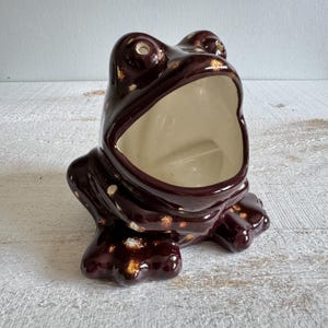 Vintage Ceramic Pottery Frog Open Mouth Holder - Vintage Frog Sponge Holder