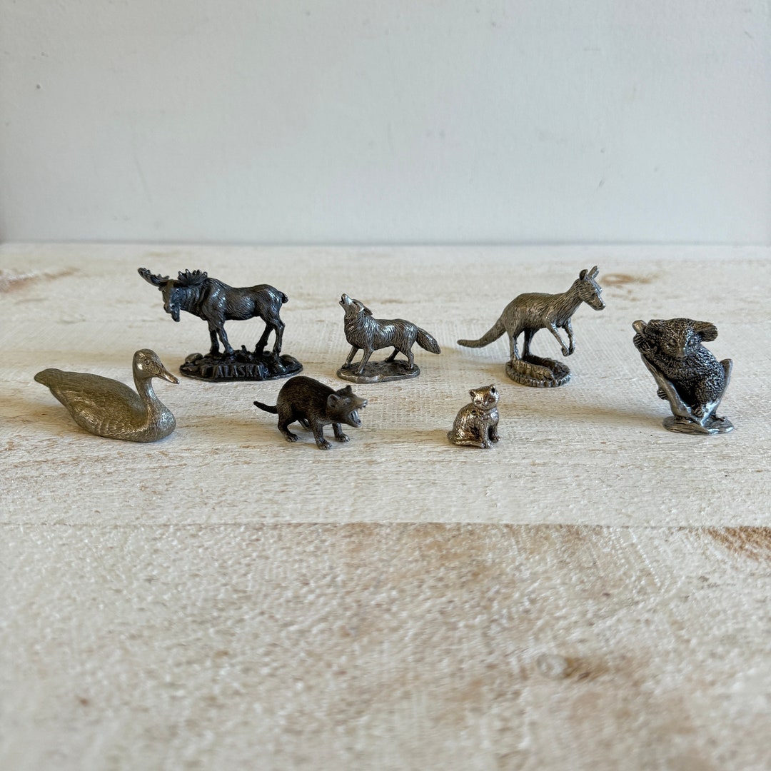 PICK ONE Miniature/small Pewter Animal Figurines Pewter Mini Shelf