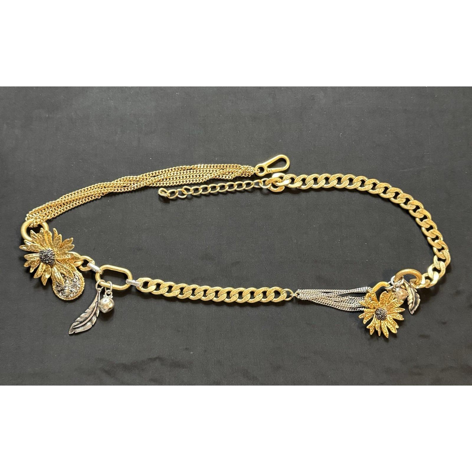 Zara Leaf Shaped Chain Belt New 80 CHAIN BELT BALLOON PANTS - Olive green | ZARA United States main image 2
