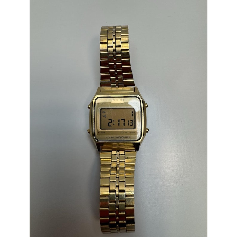 Seiko Vintage Gold Digital Alarm Chronograph Watch A914-5409 Working From 80s bild 1