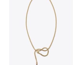 Zara Gold Snake Belt Necklace Statement Adjustable Long Flexible Serpent