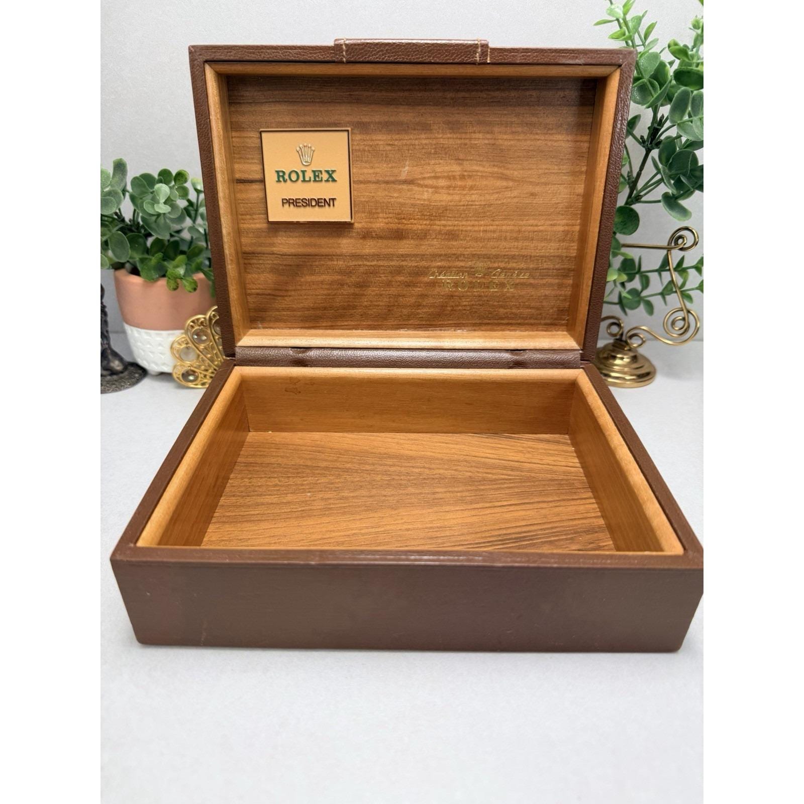 Vintage Rolex President Watch Box Ref 71.00.06 Wooden Interior