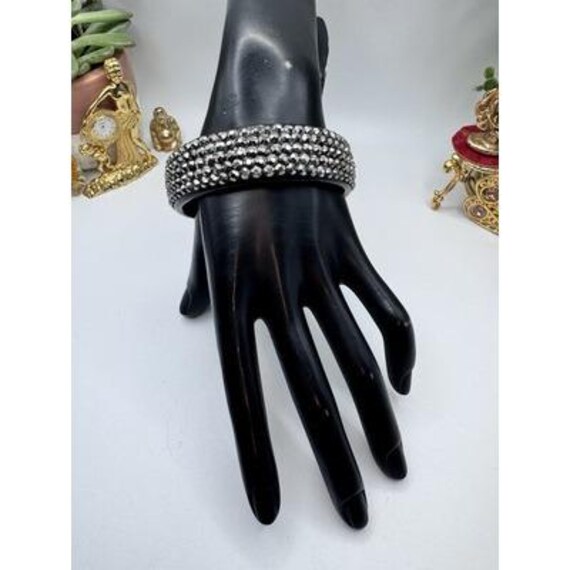 Fashion Silver Rhinestone Bangle Plastic - Costume Jewelry Bangle Modern
