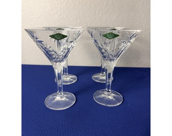 Shannon Crystal Wine Glasses Set Of 4 Cut Starburst Elegant Stemware