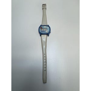 CITIZEN VEGA Snoopy Digital Watch 80s Vintage Blue & White Peanuts Rare Working image 4