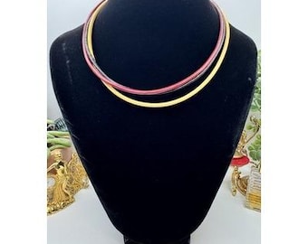Indian Leather Cord Necklace Choker 3 Strand 3 Colors Magnetic Closure