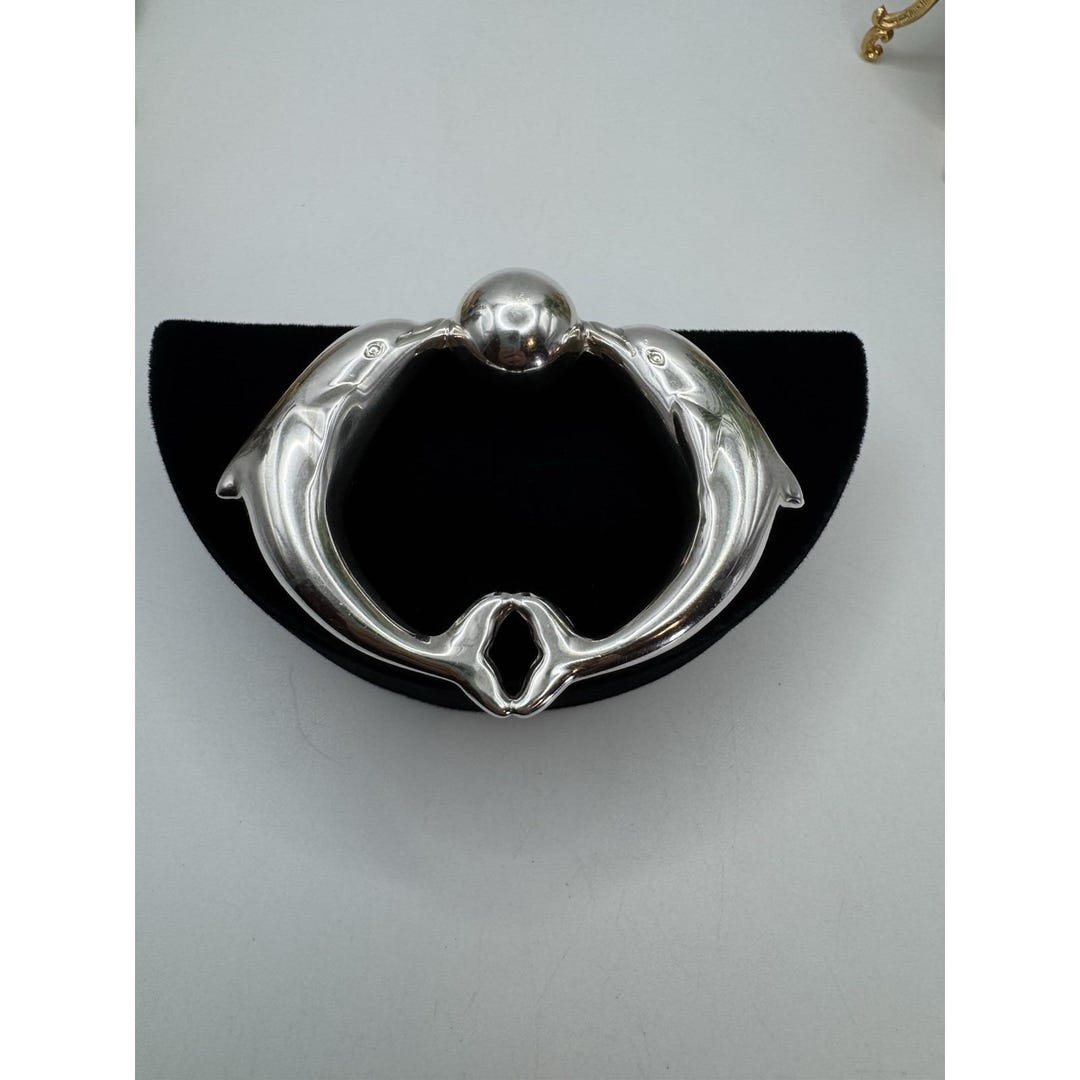 Tiffany & Co. Sterling Silver Dolphin Baby Rattle High Quality