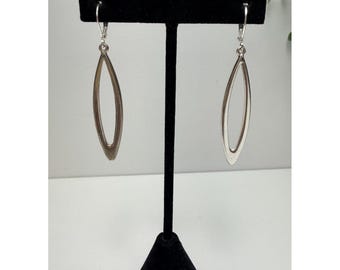 Joan Rivers Pierced Earrings Silver Tone Metal Long Open Drop Long 2"